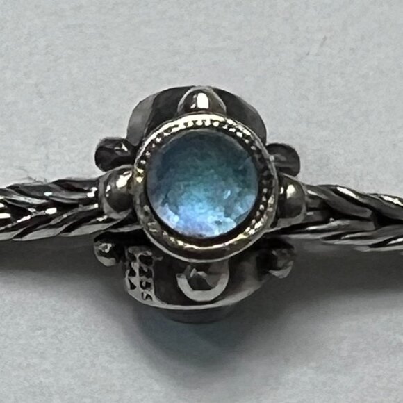 Authentic Trollbeads Sterling Silver "Trinity" Dichroic Glass Bead Charm Retired - Picture 4 of 5